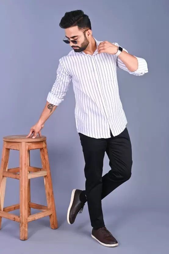 RODEIZ Men Slim Fit Striped Shirt - Image 8