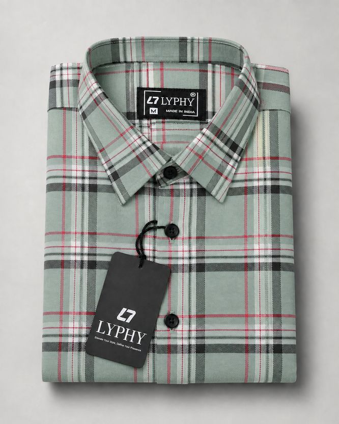 Lyphy Men Regular Fit Checkered Shirt - Image 6