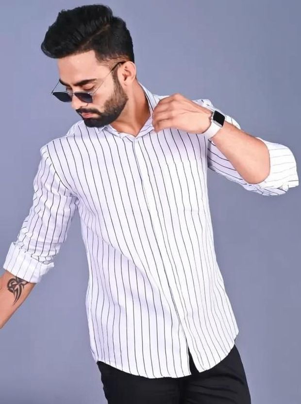 RODEIZ Men Slim Fit Striped Shirt - Image 1