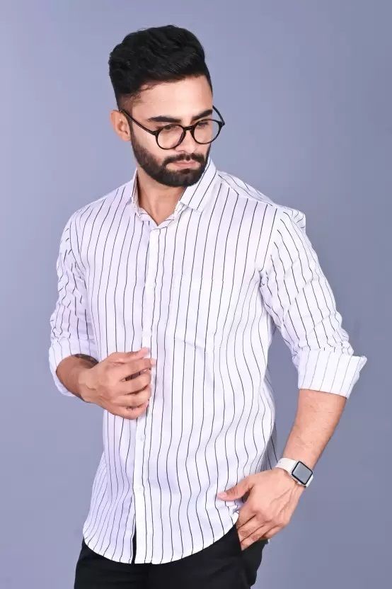 RODEIZ Men Slim Fit Striped Shirt - Image 5