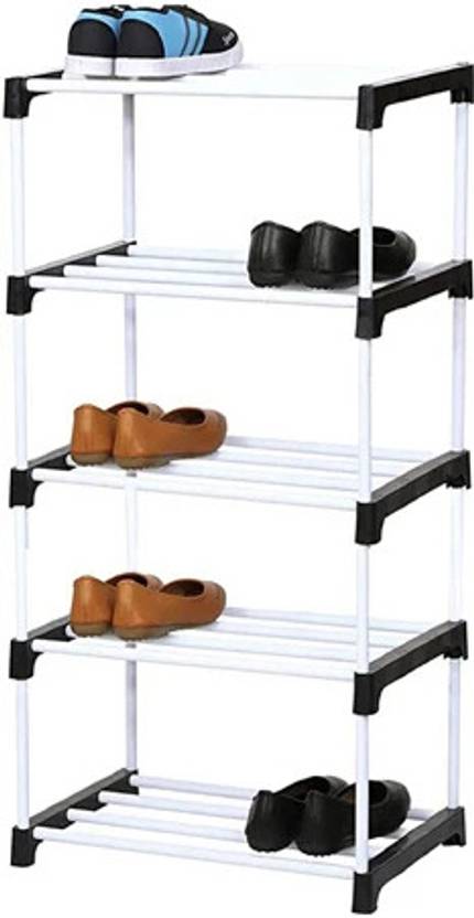 BRANTOX Shoe Rack 5 Step Multipurpose Rack Stand Plastic Collapsible Shoe Stand