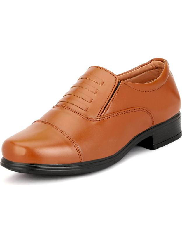 BTOM Lightweight Faux Leather Police and Oxford Police Boots Slip On For Men