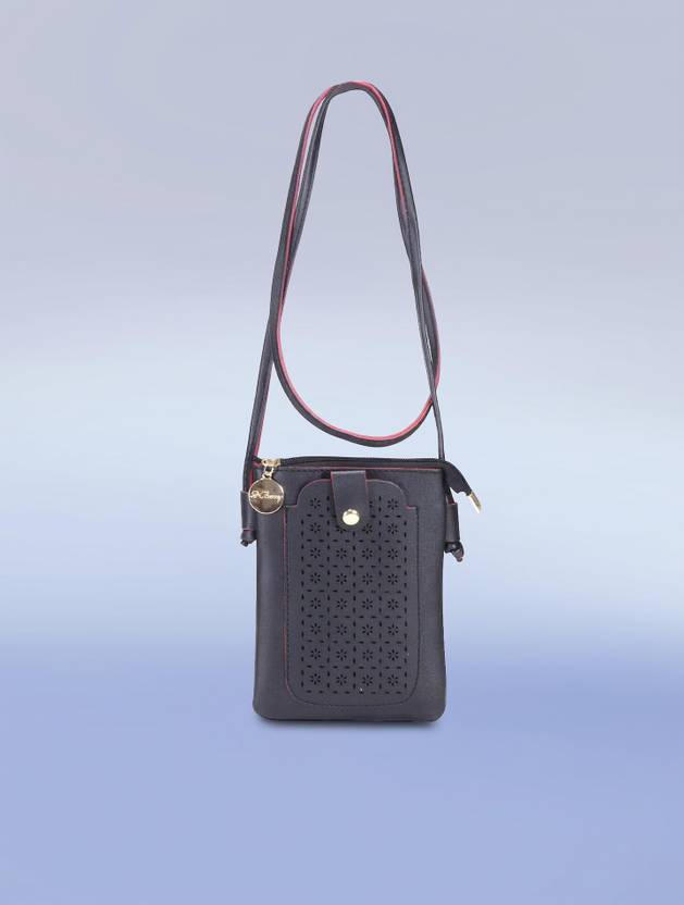 DONICY Black Girls Sling Bag - Medium Mobile pouch Sling for Smart phone