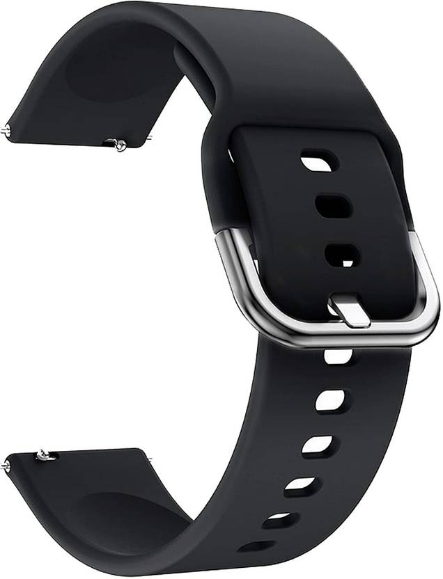 Antoj Smart watch band strap belt 22mm for ladies/Mens silver buckel (black) 22 mm Silicone Watch Strap