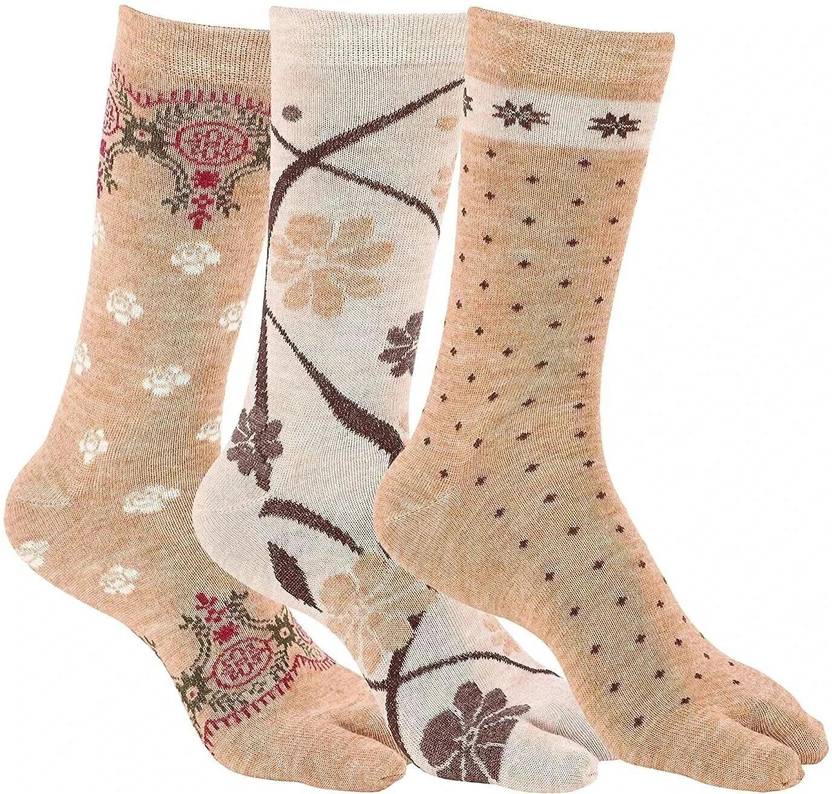 ANVIK Women Self Design, Graphic Print, Printed Mid-Calf/Crew