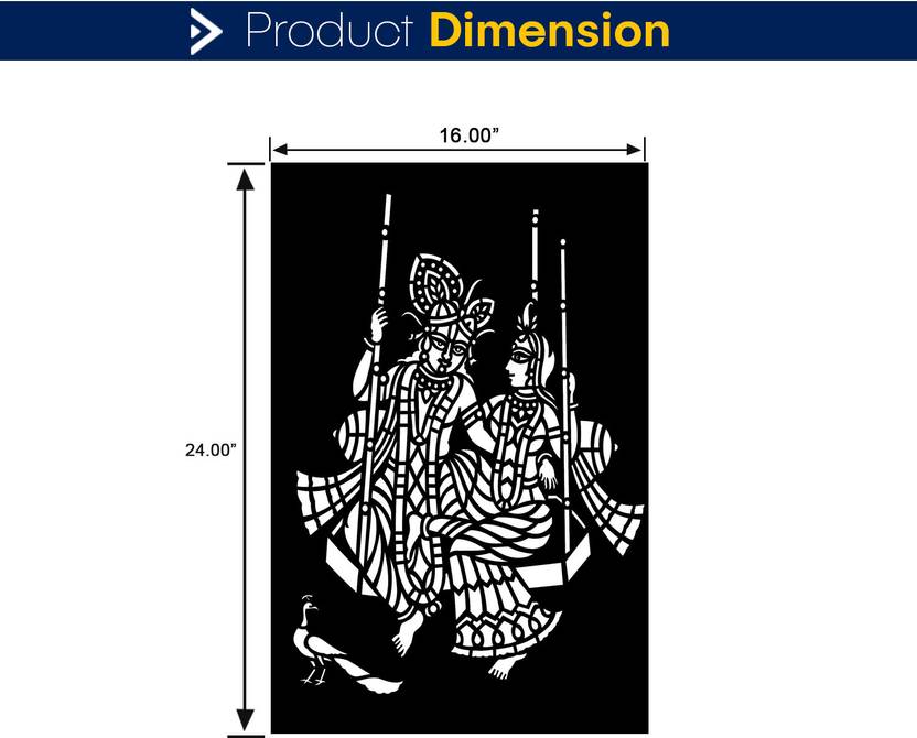 JAZZIKA Stencils for wall painting (Size:- 16X24 Inch) Devotional Theme- Radha Krishna Swing DIY Reusable Design Suitable For Home Wall Décor Art Stencil