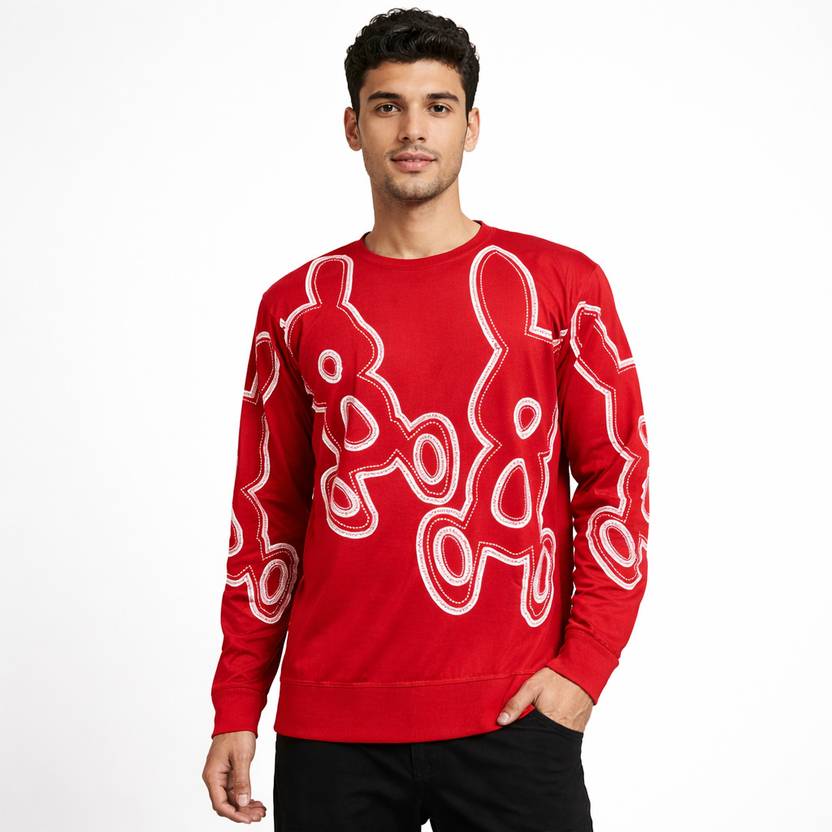 Bhadawar Creations Graphic Print Men Round Neck Red T-Shirt
