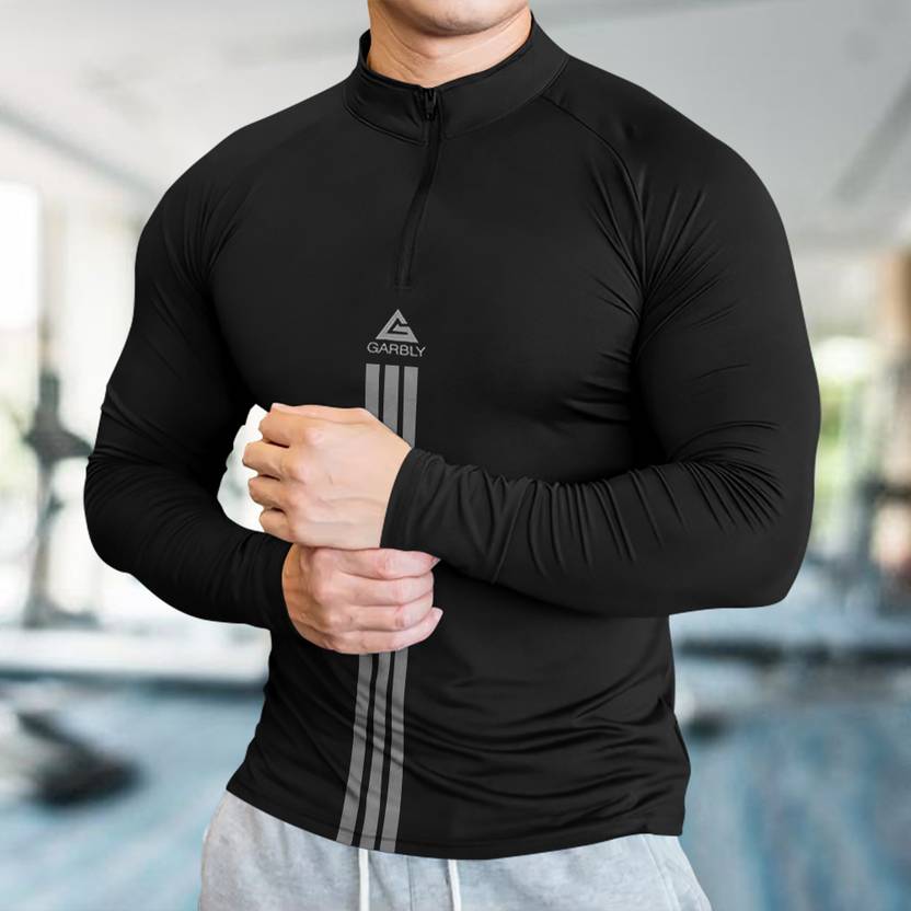 BELACHY Printed Men Henley Neck Black T-Shirt