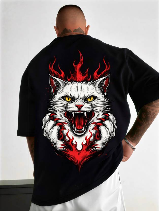 5IND FIT Graphic Print Men Round Neck Black T-Shirt