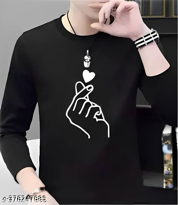 baquax Graphic Print Men Round Neck Black T-Shirt