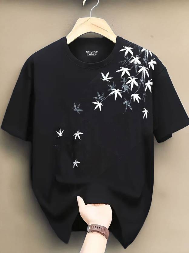 TRIPR Printed Men Round Neck Black T-Shirt