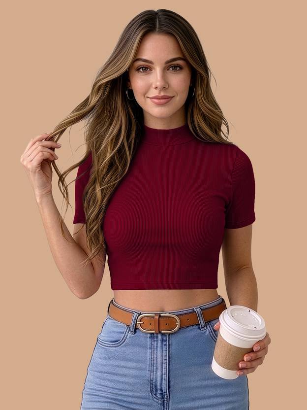 Maheshvi Casual Regular Sleeves Self Design Women Maroon Top