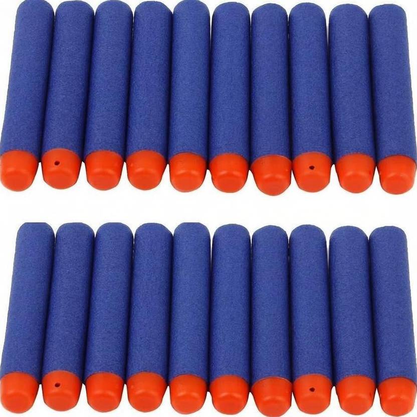 bhauvik Toy Bullet Foam Dart Bullets for Nurf N Strike Elite Guns, 20 -Piece , Blue Darts & Plastic Bullets