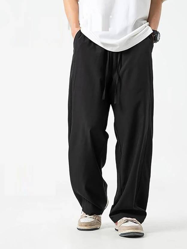 bulldozerbaba Solid Men Black Track Pants