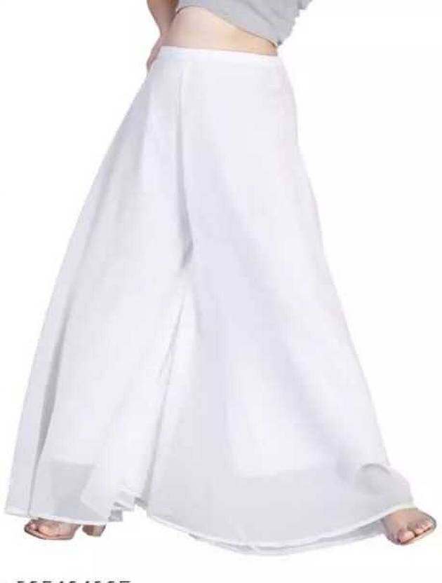 BHAGYASHRAY Women Regular Fit White Georgette Trousers
