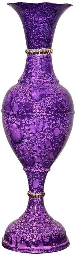 Bindya Hand Painted Voilet Spotted Cast Iron Vase Iron Vase