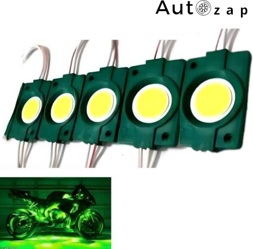 Autozap 5 Pcs Green Car Motorcycle Underglow patch Led Module Strip light Back Up Lamp Car, Motorbike, Truck, Van LED (12 V, 3 W)