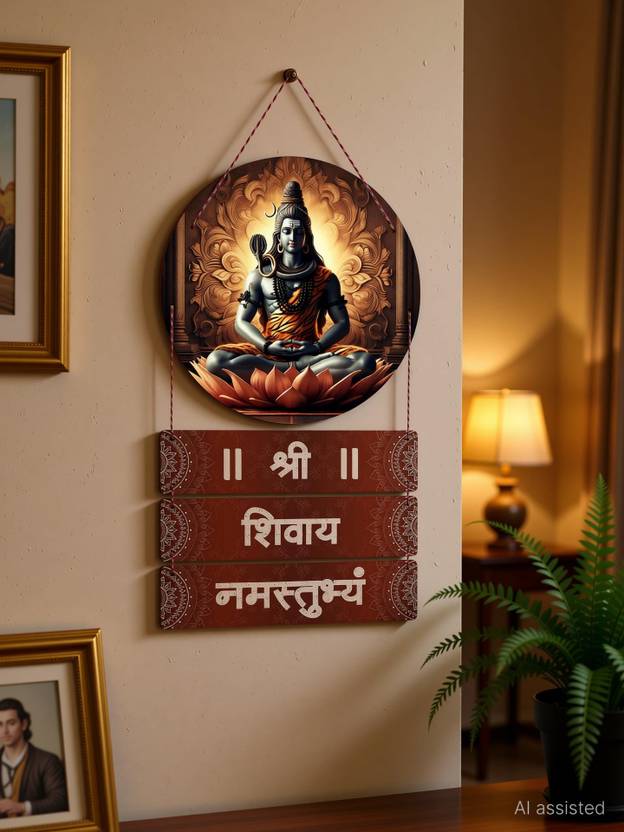 ArtDecorHub Shri Shivaya Namastubhyam Mantra Wall Hanging Wood Decoration Items