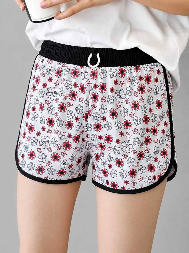 LIZA GARMENT Floral Print, Printed Women Multicolor Casual Shorts