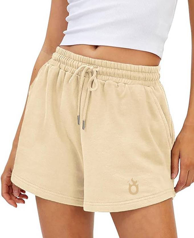 HOTFITS Solid Women Beige Regular Shorts