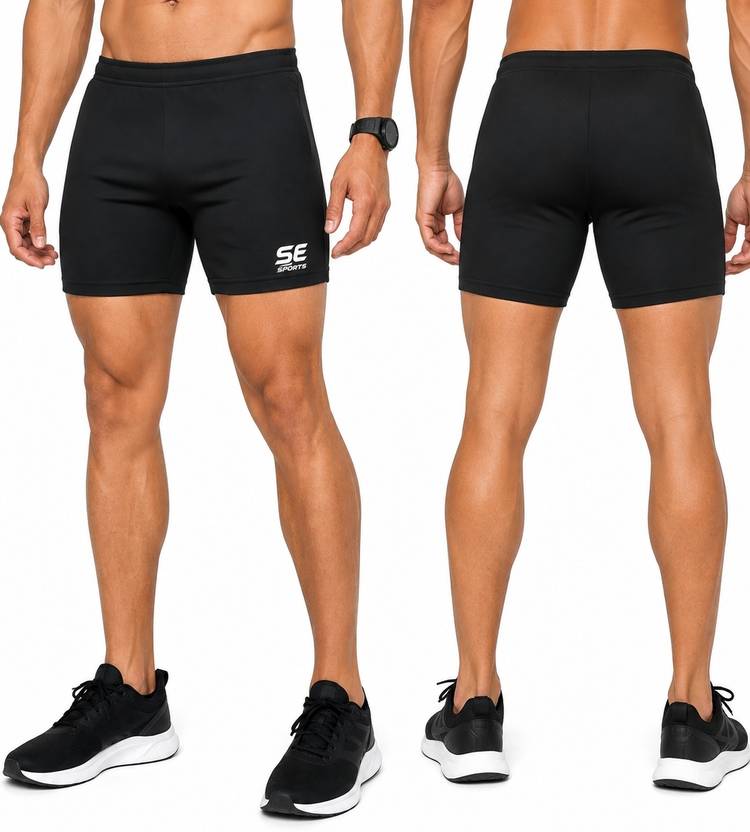 anayaa Pack of 2 Solid Men Black Running Shorts, Gym Shorts