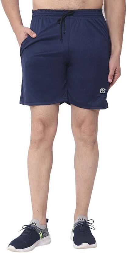 EnStore Solid Men Dark Blue Baggy Shorts