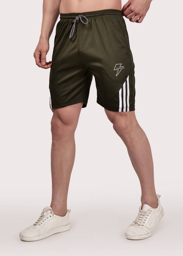 ONNEXO Striped Men Green Sports Shorts