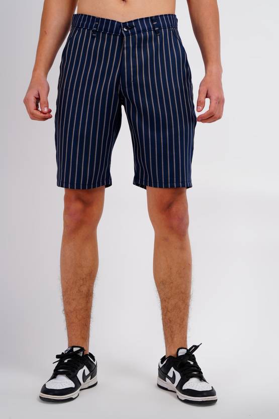 Kundan Striped Men Dark Blue Casual Shorts