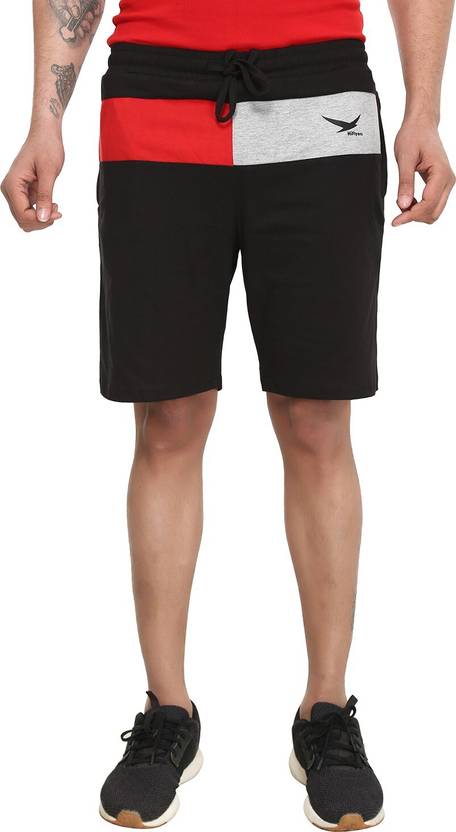 Hiflyers Color Block Men Red, Black, Grey Sports Shorts