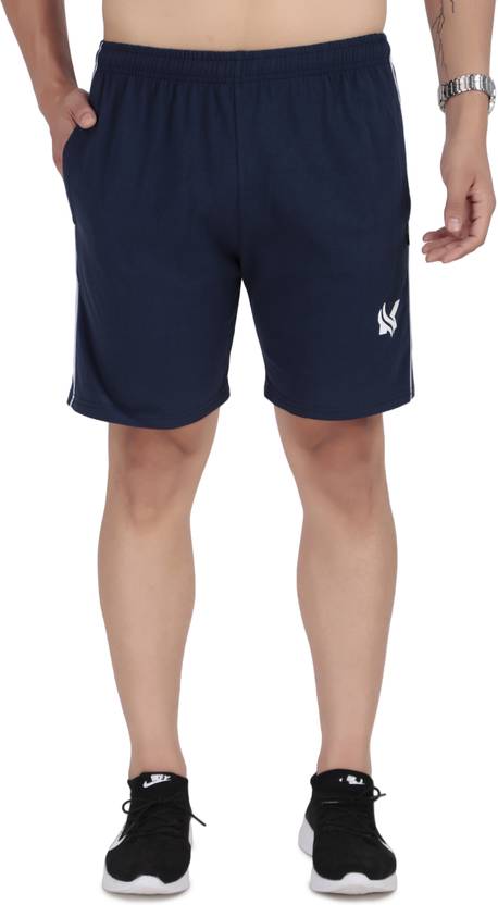 Kibitzer Solid Men Blue Regular Shorts