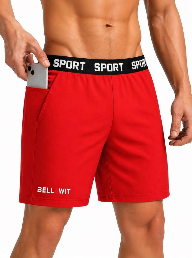 Bellwit Printed Men Red Sports Shorts