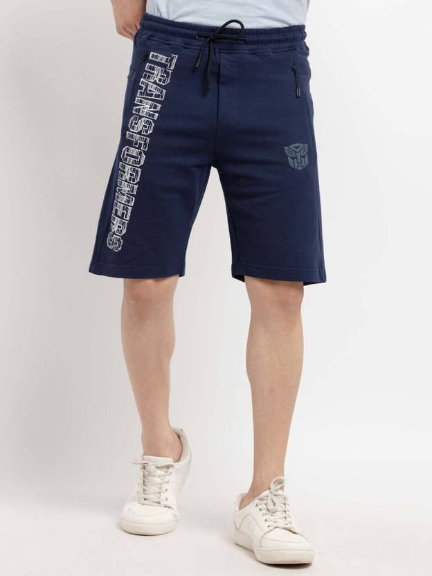 Status Quo Printed Men Dark Blue Basic Shorts