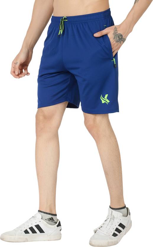 Kibitzer Solid Men Light Blue Sports Shorts