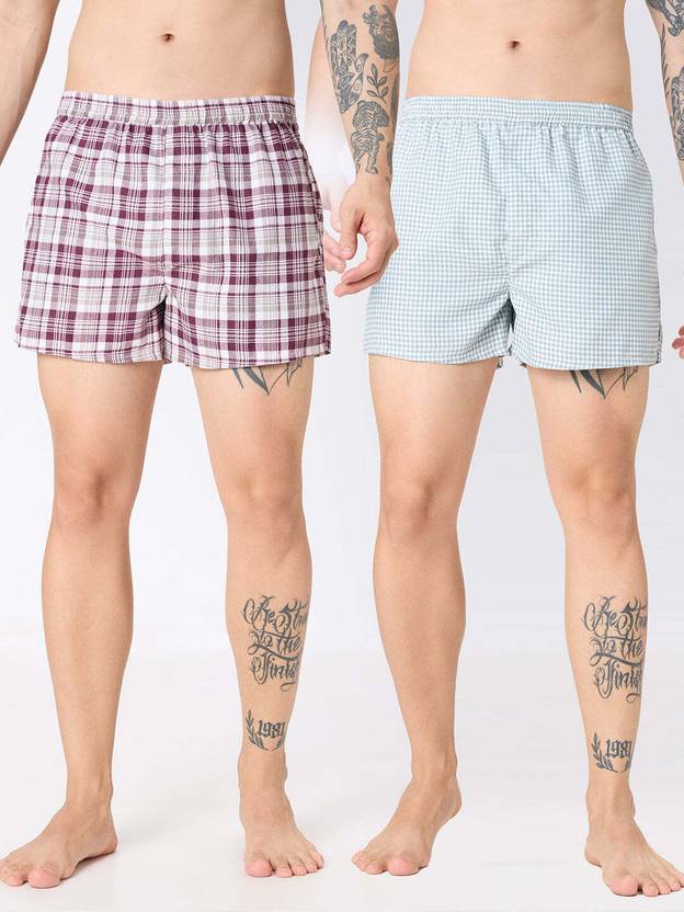 VASTRADO Pack of 2 Checkered Men Multicolor Boxer Shorts