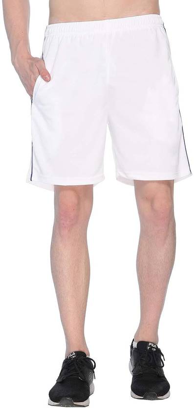 Tempest Solid Men White Sports Shorts