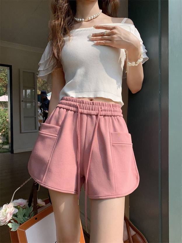 Stylecast Solid Women Pink Regular Shorts