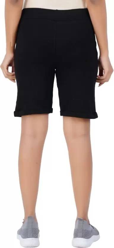 HouseOfCommon Printed Women Black Regular Shorts