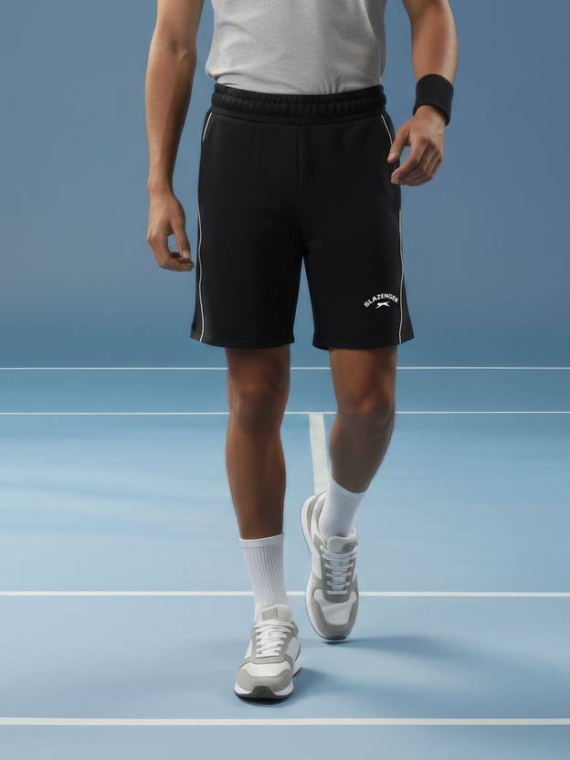SLAZENGER Solid Men Black Sports Shorts