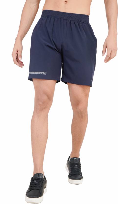 ATHLLON confidence yourself Solid Men Dark Blue Sports Shorts