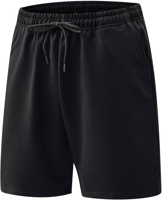 Dockstreet Solid Men Black Bermuda Shorts