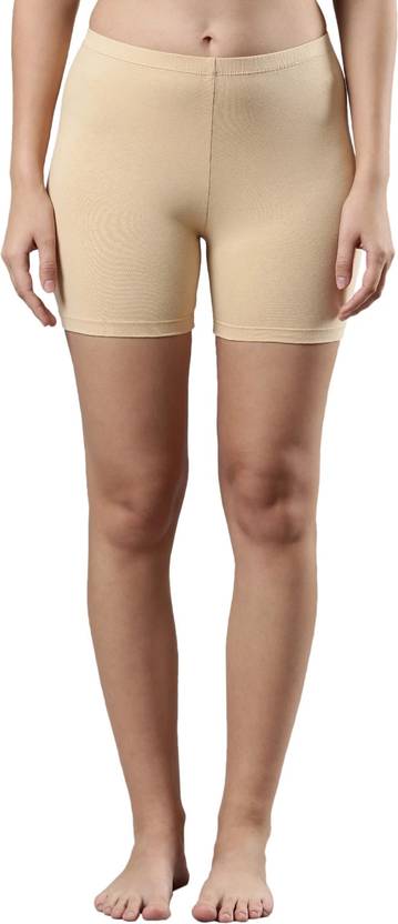 femmora Solid Women Beige Cycling Shorts