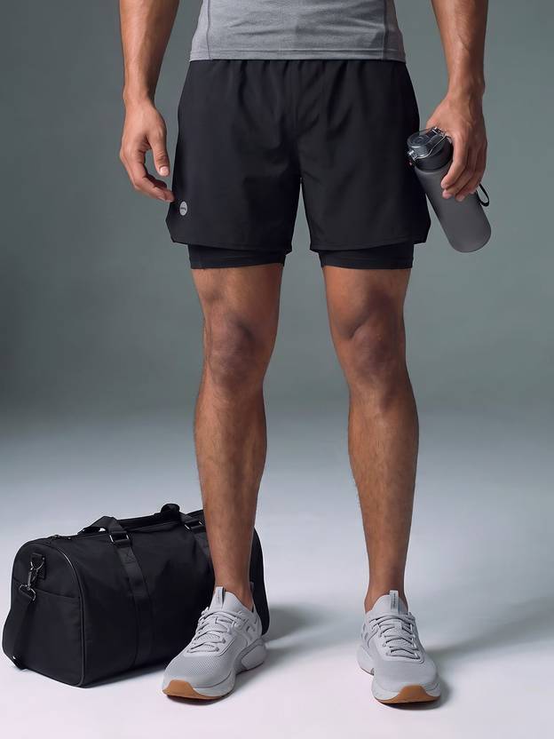 SLAZENGER Solid Men Black Sports Shorts