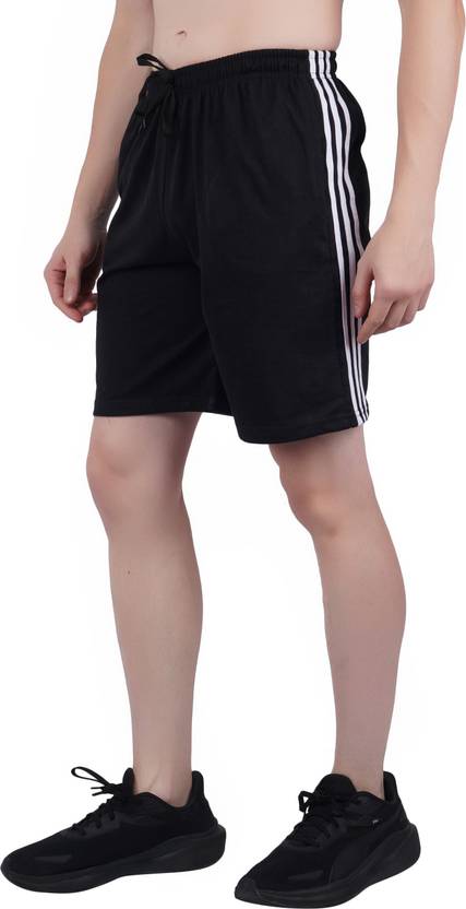Wrodss Striped Men Black Casual Shorts