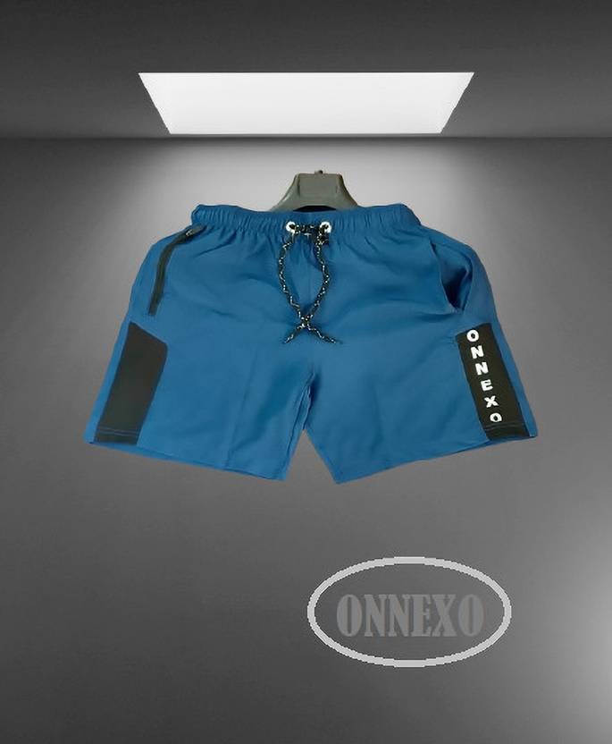 ONNEXO Self Design Men Blue Regular Shorts