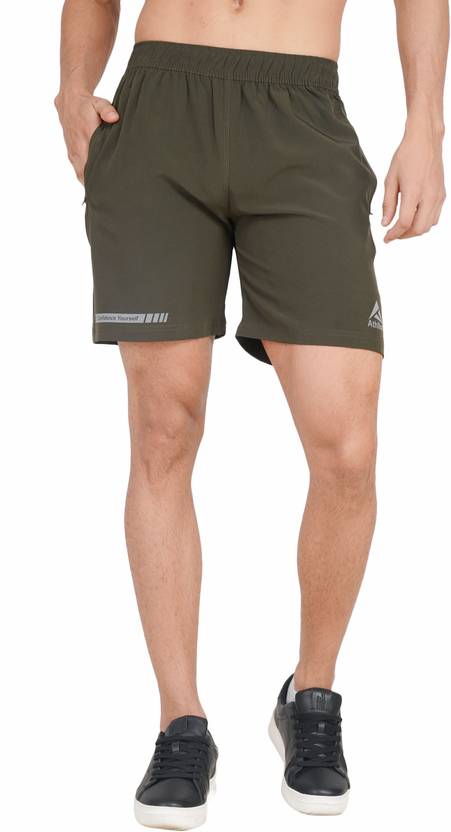 ATHLLON confidence yourself Solid Men Dark Green Sports Shorts
