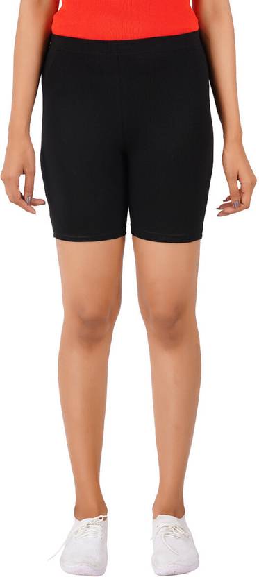 Blacktail Striped Women Black Cycling Shorts