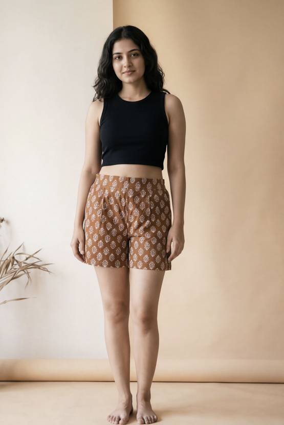Aanvikurti Printed Women Multicolor Regular Shorts