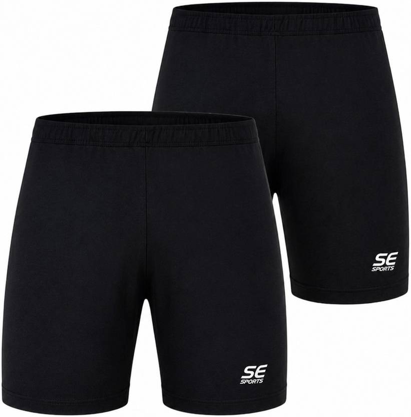 anayaa Pack of 2 Solid Men Black Compression Shorts