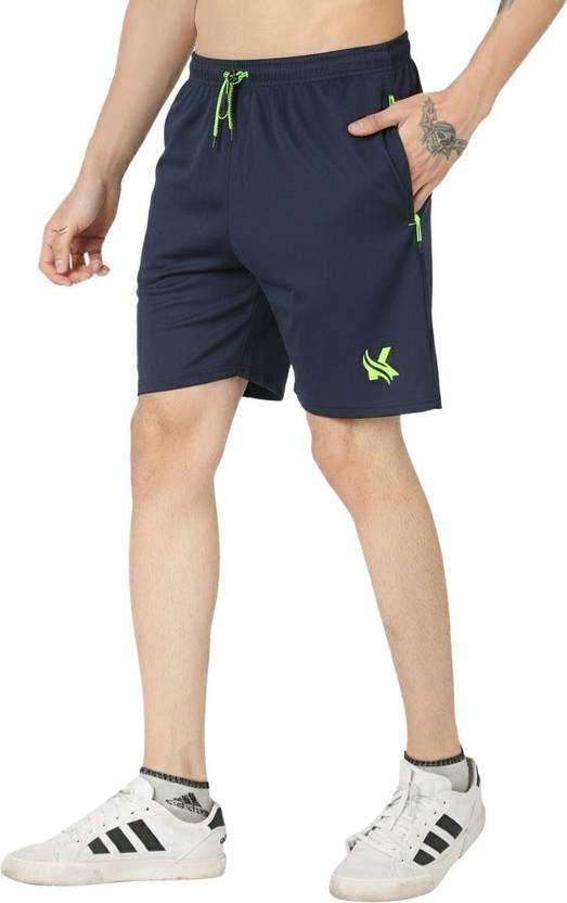 Kibitzer Solid Men Blue Sports Shorts