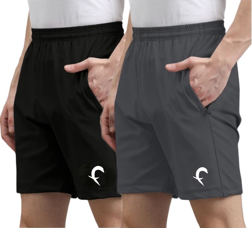 Flicfol 3 Pack Multicolor Men Sports Shorts Pack of 3 - Image 3